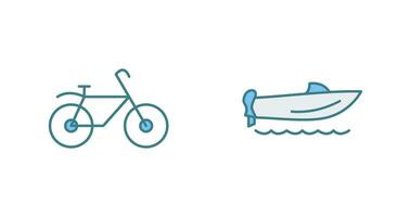 Bicycle and Speed Boat Icon vector