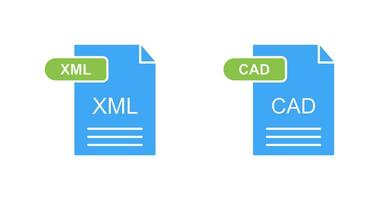 XML and CAD Icon vector