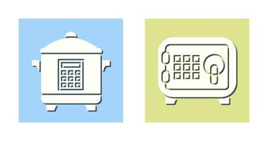 Cooker and Safe Box Icon vector