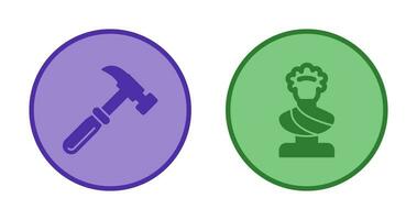 Hammer and Statue Icon vector