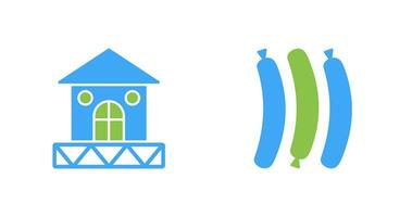 House and Hot Sausage Icon vector