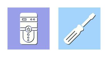 Cpu and Screw driver Icon vector