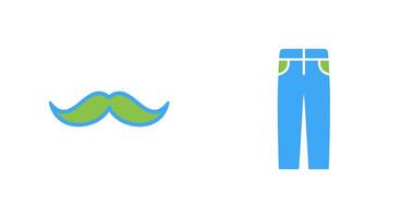 Bigote hombres pantalones icono vector