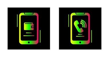 E wallet and Incoming Call Icon vector