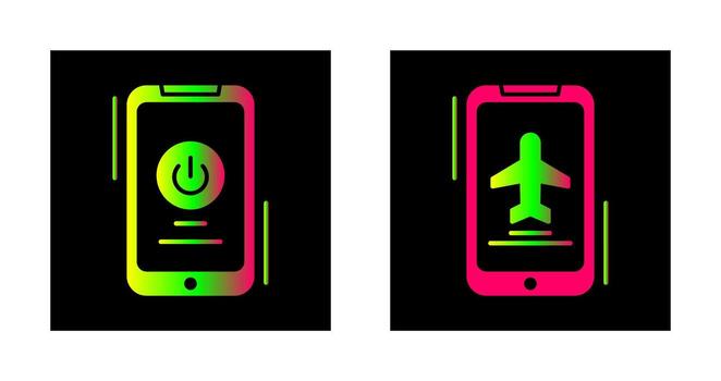 Power Button and Airplane Icon vector