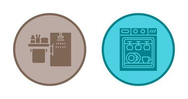 Shower and Dishwasher Icon vector