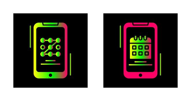 modelo código y calendario icono vector