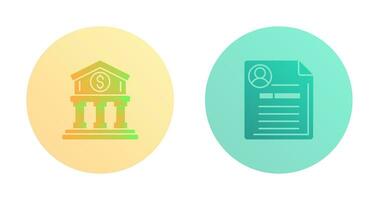 Bank and Contract Icon vector