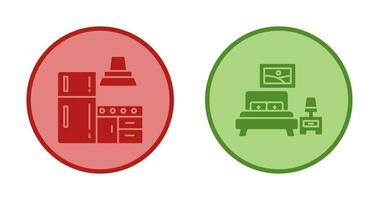 Kitchen and Bedroom Icon vector