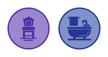 Chair and Bathtub Icon vector