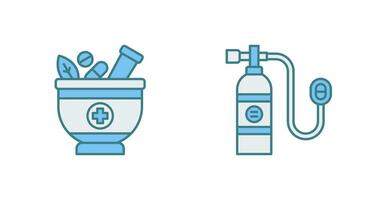 Herb and Oxygen Tank Icon vector