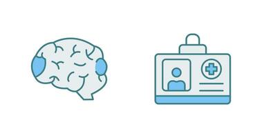 Brain and Card Icon vector