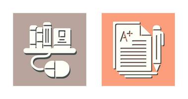 Digital Library and Essay Icon vector