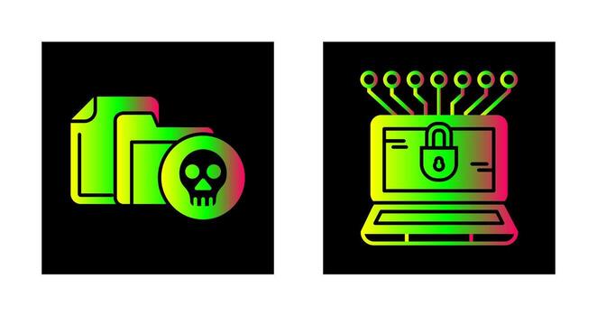 infectado archivo y dinero hackear icono vector