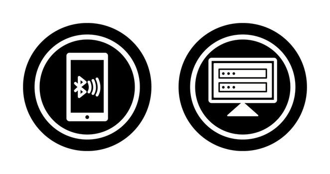 Connected Device and Corrupted data Icon vector