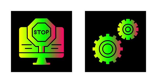 detener y ajuste icono vector