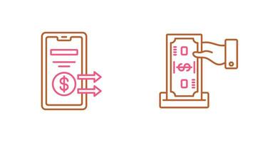 depositar y transferir icono vector