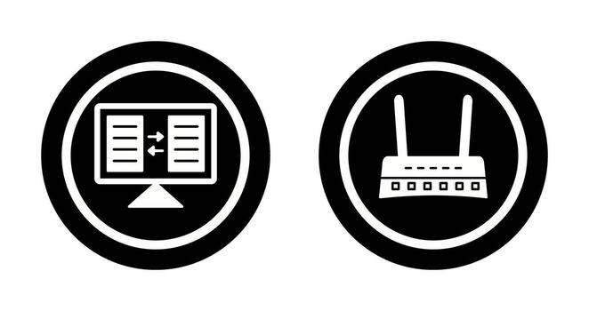 File Sharing and Router Icon vector