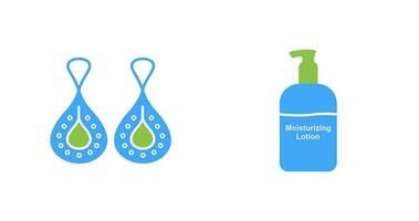 Earring and Lotion Icon vector