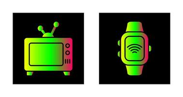 Television and Smart Watch Icon vector