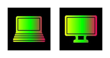 ordenador portátil y lcd icono vector