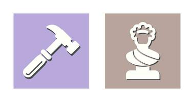 Hammer and Statue Icon vector