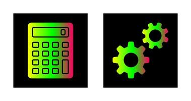 Calculator and Setting Icon vector