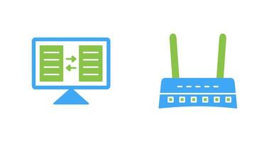 File Sharing and Router Icon vector