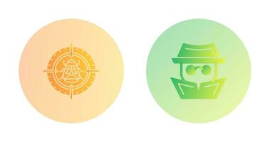 Bug Target and Hacker Icon vector