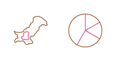 Map and Pie Icon vector