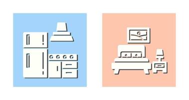 Kitchen and Bedroom Icon vector