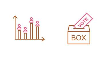 Giing Vote and Candidate and Graph Icon vector