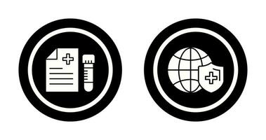 Blood Test and global Icon vector