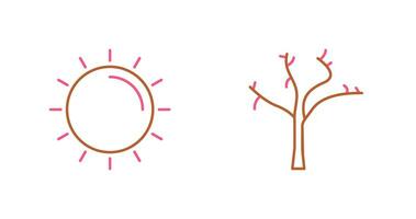 Sun and Tree Icon vector