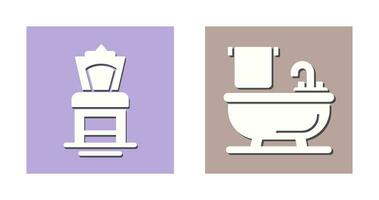 Chair and Bathtub Icon vector