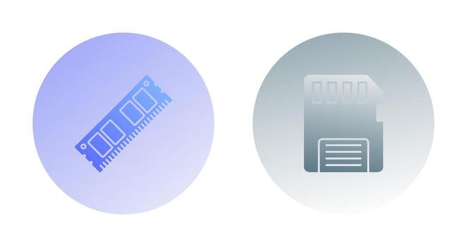 Ram and Memory Card Icon vector