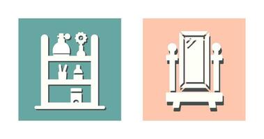 Shelf and Floor Mirror Icon vector