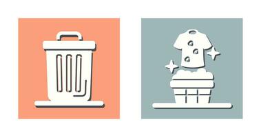 Trash Can and Laundary Icon vector