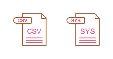 CSV and SYS Icon vector