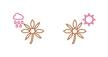 Flower with rain and Flower  Icon vector