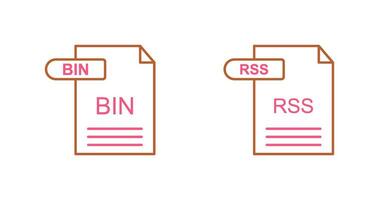 BIN and RSS Icon vector