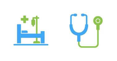 Stethoscope and Hospital Icon vector