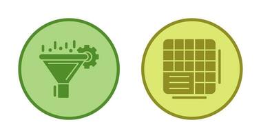 Filtering and Table Data Icon vector