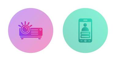 Login and Projector Icon vector