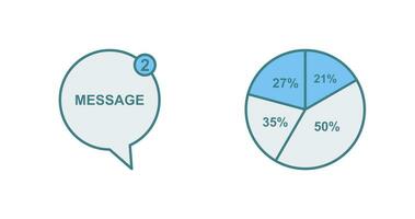 Message Bubbles and Pie Chart Icon vector