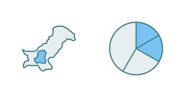 Map and Pie Icon vector