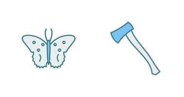 Butterfly and Wood Cutter Icon vector