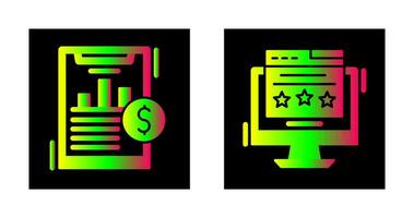 Financial Analytics and Webpage Icon vector