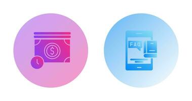 Time is Mony and Faq Icon vector