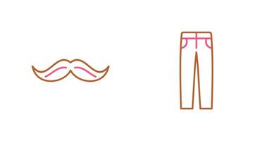 Moustache Men Pants Icon vector